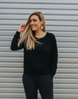 Maternity Top - Grace Crew Neck Jumper Black