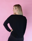 Maternity Top - Grace Crew Neck Jumper Black