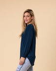 Non BF - Women's Long Sleeve Top - Deluxe Long Sleeve Peacock