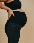 Maternity Leggings - Classic 7/8 Length w Pockets Black