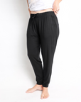 Bamboo maternity joggers with elastic waistband