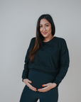 Maternity Top - Grace Crew Neck Jumper Black