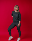 Maternity Top - Grace Crew Neck Jumper Black