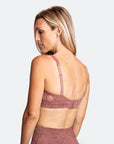 Side view of nursing bra in pink