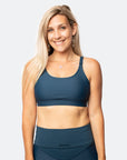 Active mum wearing aspen nursing bra