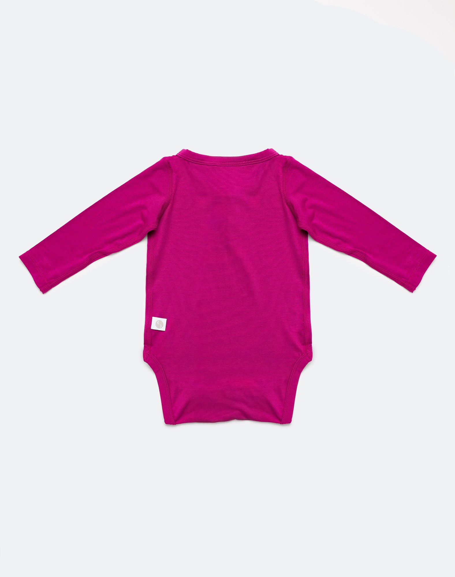 Back view baby Bamboo Long Sleeve Bodysuit Mulberry