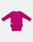 Back view baby Bamboo Long Sleeve Bodysuit Mulberry