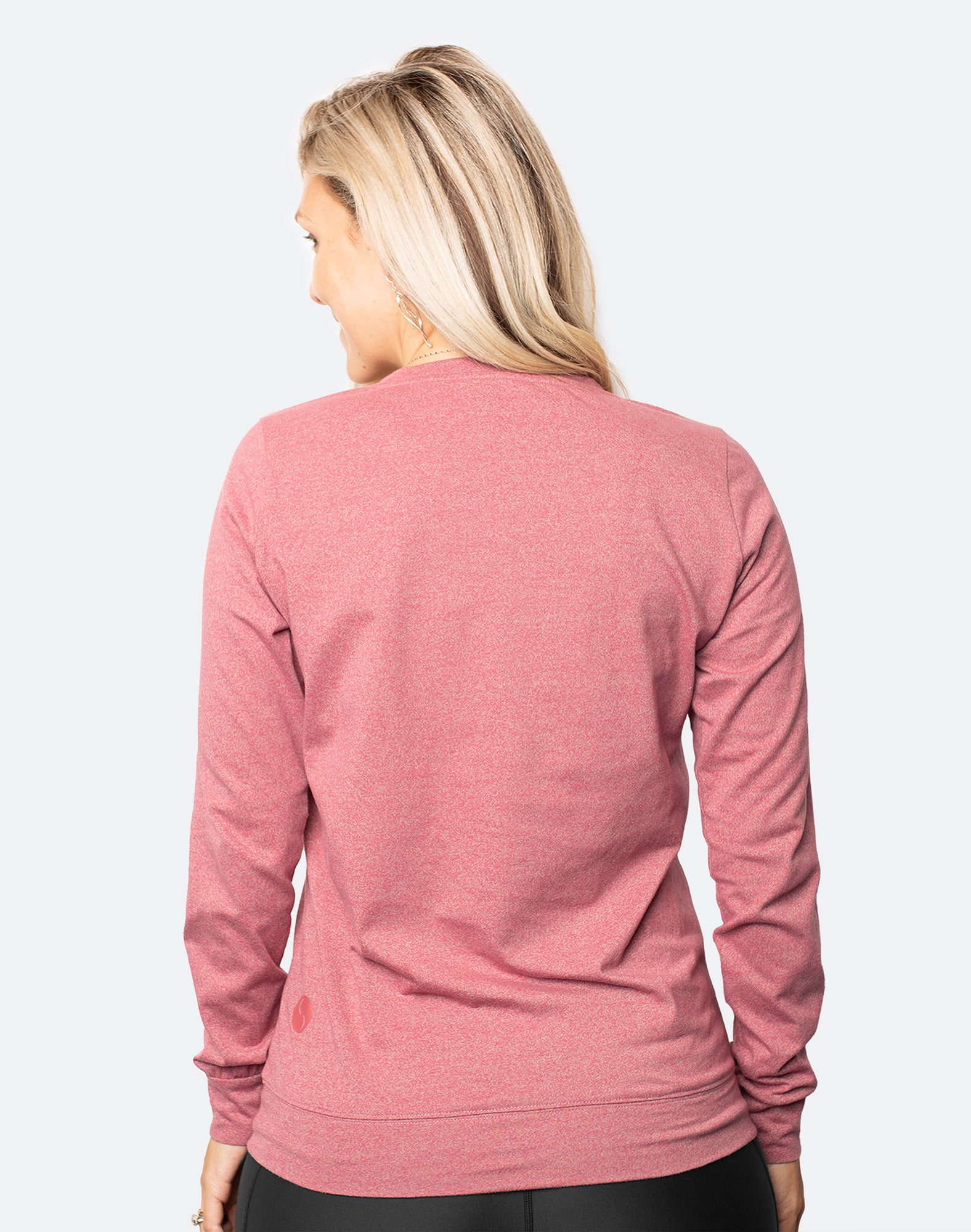 rose marle maternity top with long sleeves and invisible zip unzipped to breastfeed