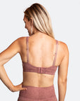 Back view of rose pink nursing bra