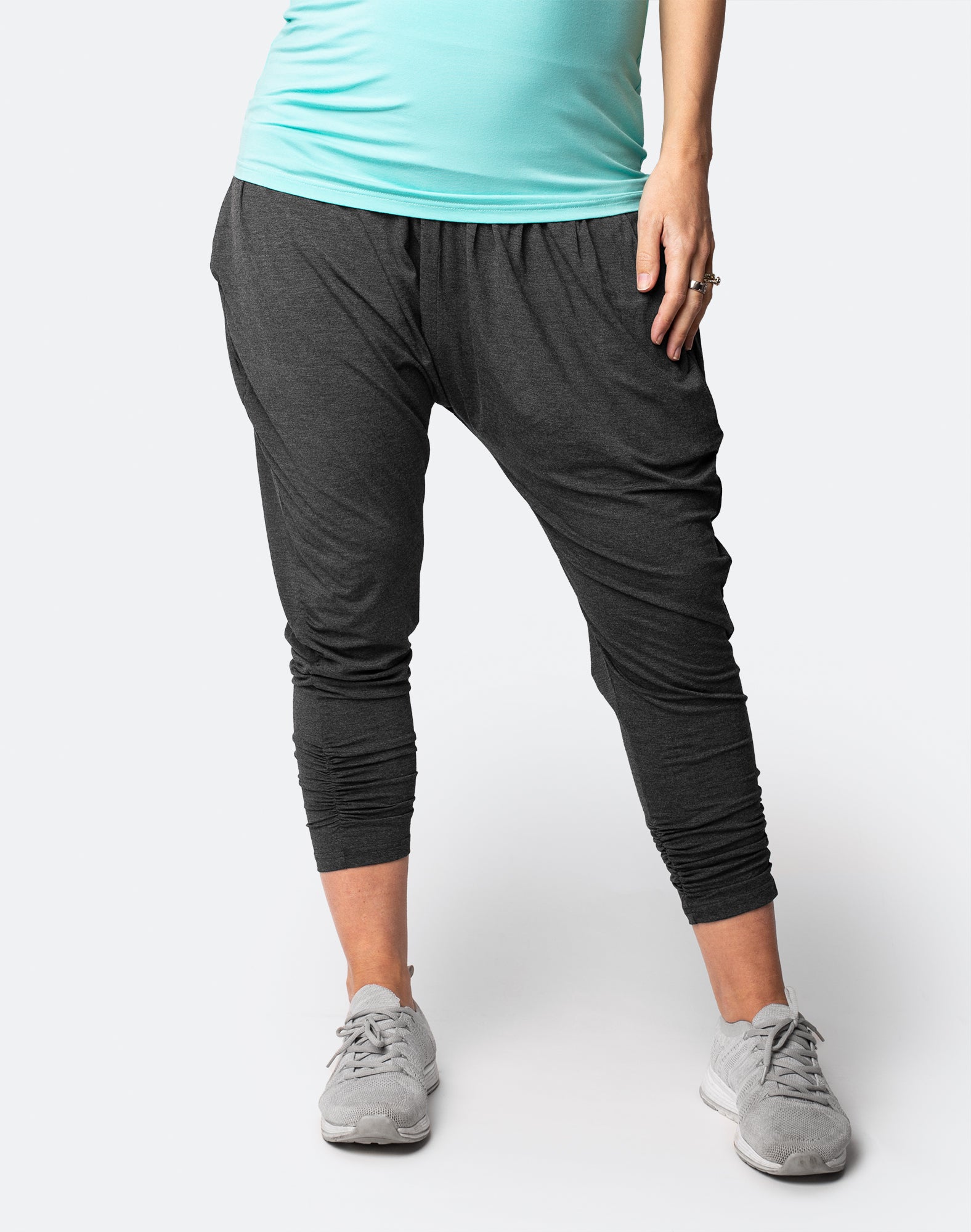 best grey maternity harem pants