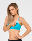 Breastfeeding Sports Bra - Fit2Feed Bra Ocean Blue