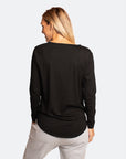 Back view of black nursing long sleeve top