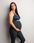 Ribbed matching maternity activewear in green