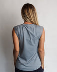 Back view of dressy maternity top