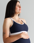 Breastfeeding Sports Bra - Smoothie Crop Rib Navy