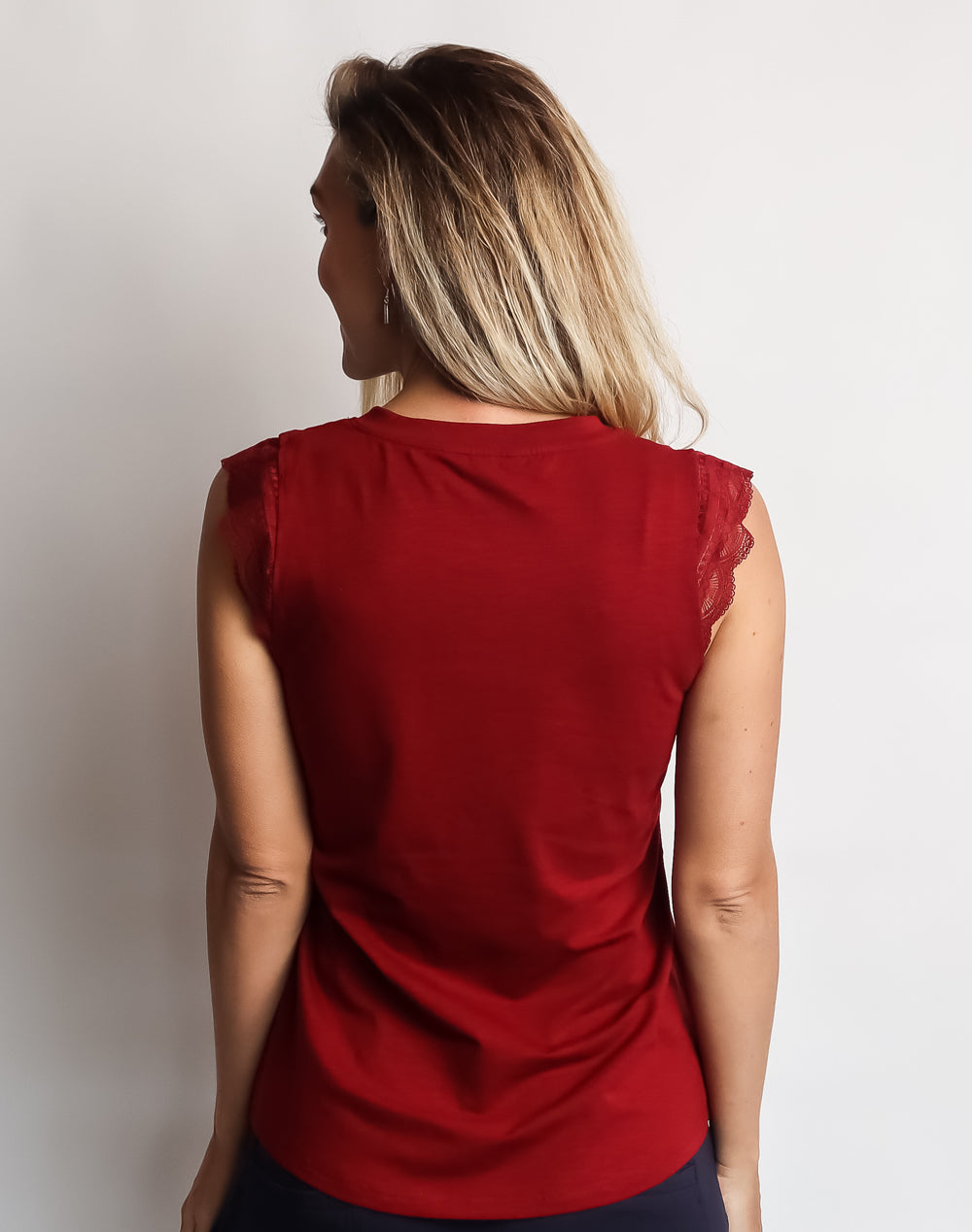 Back view of breastfeeding friendly maternity top