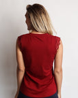 Back view of breastfeeding friendly maternity top