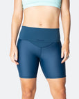 High Waisted Maternity Bike Shorts - Classic Aspen