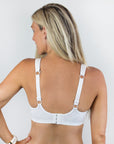 back view of lightly padded sports bra 