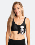 Nursing & hands free pumping sports bra in black