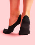 Back view of black no show ankle socks