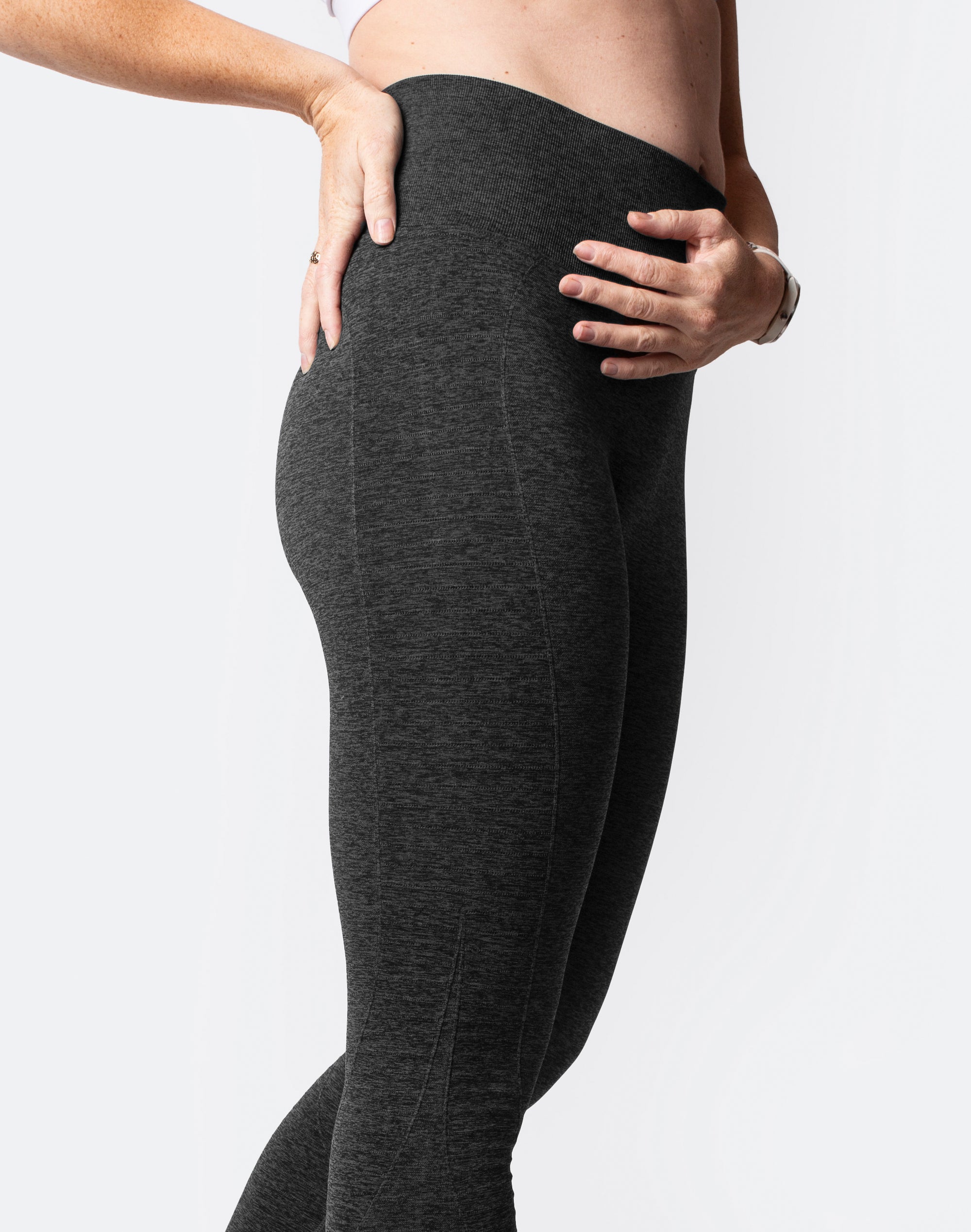 seamless high waist leggings in dark grey