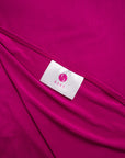 Close up view of bamboo baby swaddle with Cadenshae logo