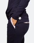 Navy Blue breastfeeding hoodie and track-pant co-ordinates