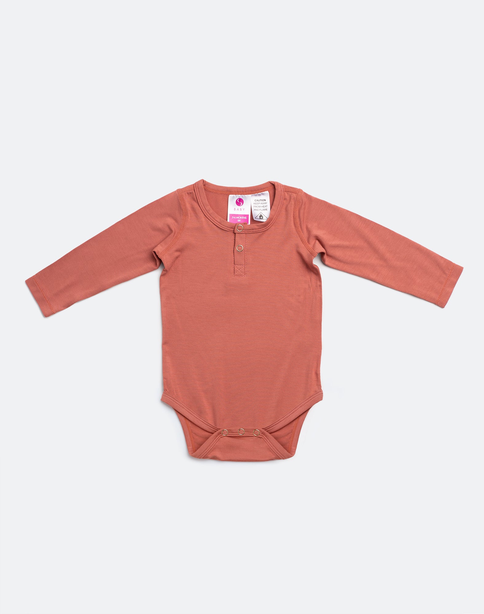 Bamboo long sleeve neutral baby onesie